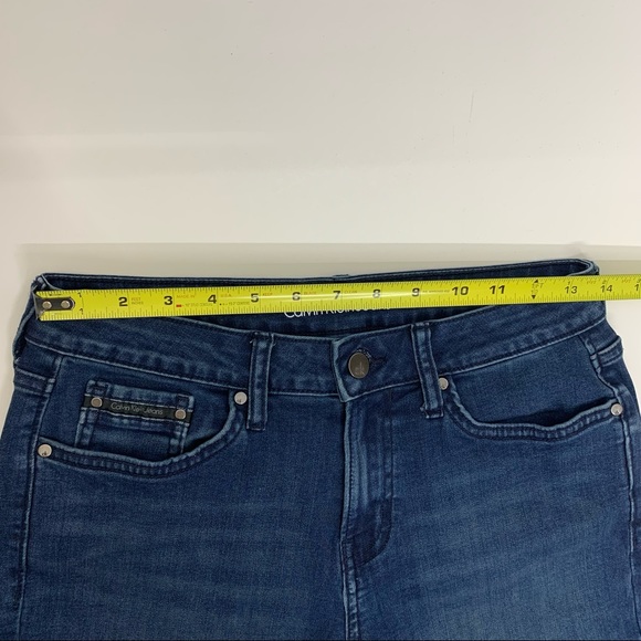 Calvin Klein Jeans City Short Dark Wash Blue Denim Bermuda Jean Shorts Size 6 - Picture 11 of 14